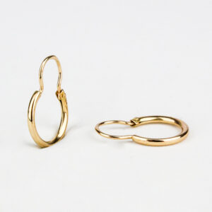 Aros argolla tubo gancho oro 18k talla 2