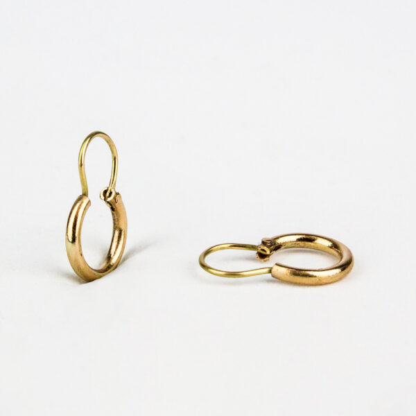 Aros argolla tubo gancho oro 18k talla 1
