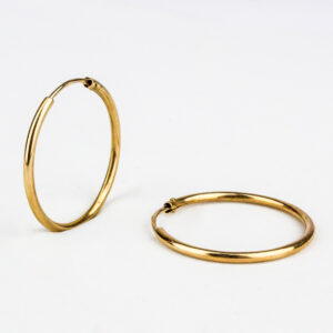 Aros argolla tubo oro 18k talla 5