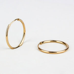 Aros argolla tubo oro 18k talla 4