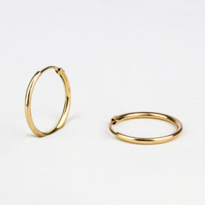 Aros argolla tubo oro 18k talla 3