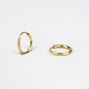 Aros argolla tubo oro 18k talla 1