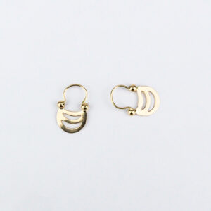 Aros argolla mapuche oro 18k talla 1