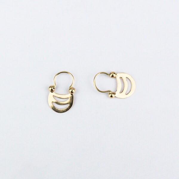 Aros argolla mapuche oro 18k talla 1