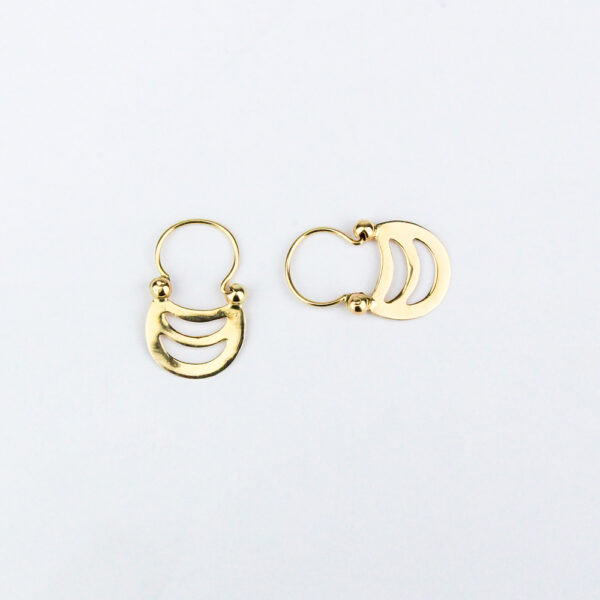 Aros argolla mapuche oro 18k talla 2