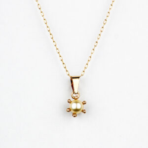 Colgante Pistilo perla cultivada de oro 18k talla 1 y cadena limada